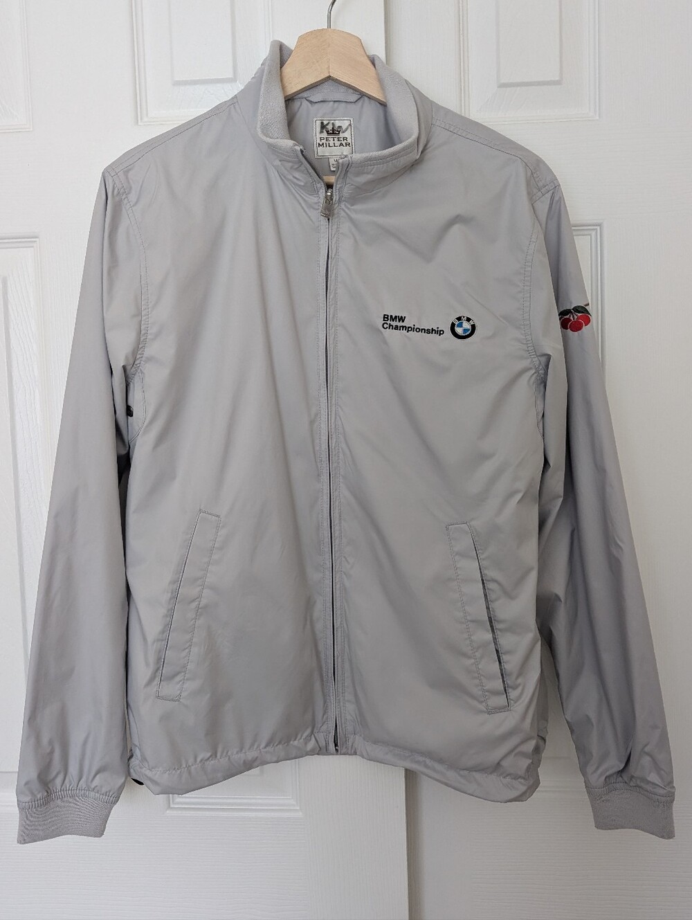 Peter Millar Womens Light Gray Golf BMW Championship Windbreaker Jacket, size M